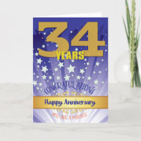 34 Jahre Erholung Jahrestag kühne Zahl
