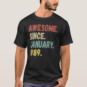 34 Jahre Phantastisch seit Januar 1989 34. Geburts T-Shirt
