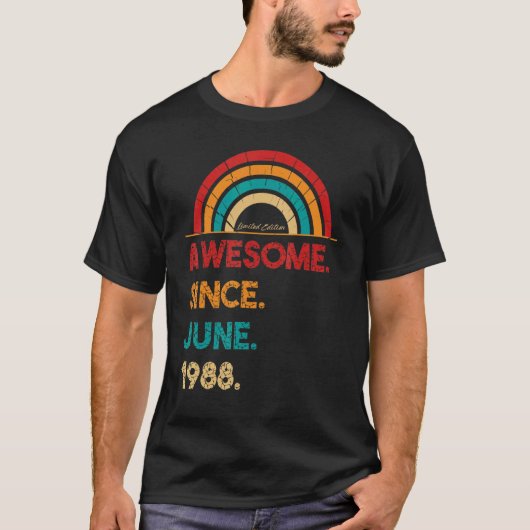 34 Jahre Phantastisch seit Juni 1988 34. Geburtsta T-Shirt (Vorderseite)