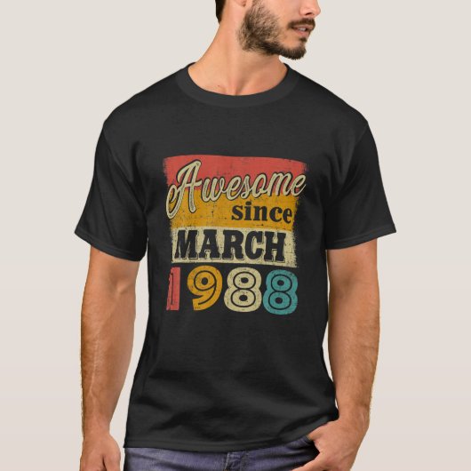 34 Jahre Phantastisch seit März 1988 Geschenke 34. T-Shirt (Vorderseite)