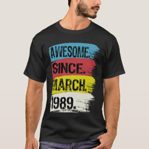 34 Jahre Phantastisch seit März 1989 34. Geburtsta T-Shirt