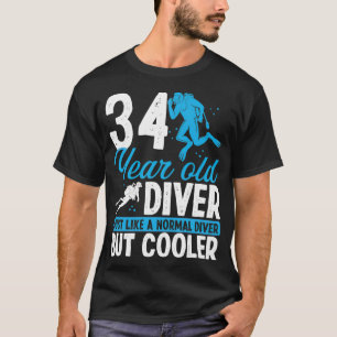 34 Jahre Scuba Diving Schnorchel 34 Geburtstag T-Shirt