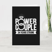 34 Jahre Starker Power Paar Niedlich 34 Jahre Jubi Karte (Vorderseite)