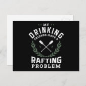 34.Meine Freunde beim Trinken haben ein Rafting-Pr Einladungspostkarte (Vorne/Hinten)