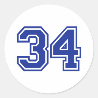 34 - Nummer Runder Aufkleber