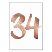 34 Tischnummern Weißes Metallisches Rosengold (Vorderseite)