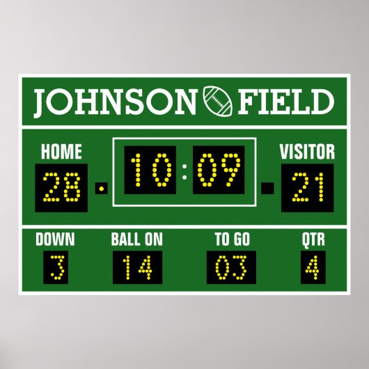 34" x 26" Personalisiertes Football Scoreboard Pos Poster (Vorne)