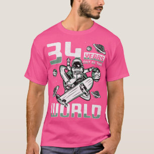 34 Years Out Of This World, 34th Birthday Skater A T-Shirt