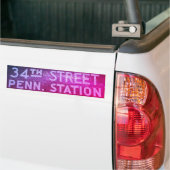 34th Street New York, New Tile Train Station Sign Autoaufkleber (Auf Lkw)