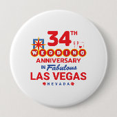 34th Wedding Anniversary Las Vegas Trip Button (Vorderseite)
