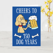 350 Hundejahre Cartoon Karte (Gelbe Blume)