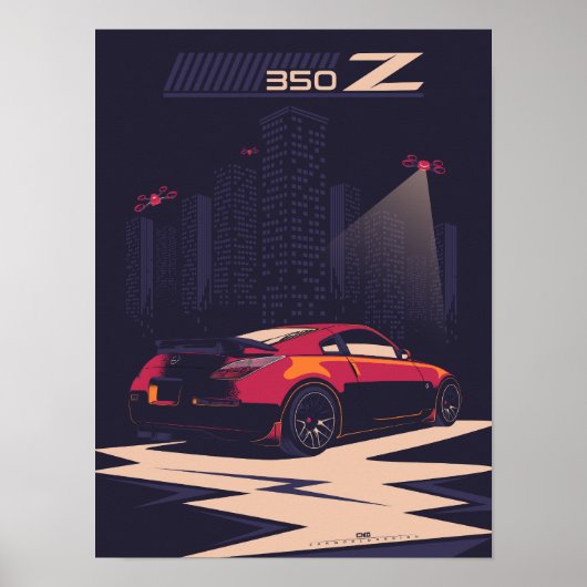 350Z car illustration art Poster (Vorne)