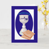 3563 Passover Blue Cup und Matzoh Karte (Gelbe Blume)