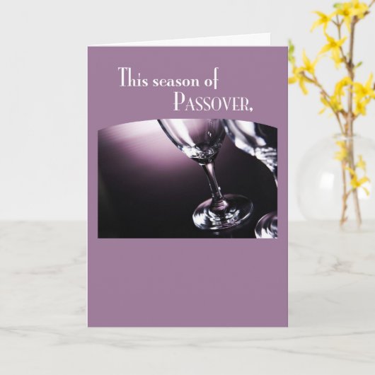 3566 Passover Wine Glasses Karte (Gelbe Blume)