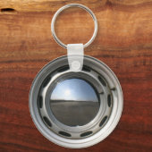 356 Oldtimer-Rad (Felge) mit Chromhubcap Schlüsselanhänger (Vorderseite)