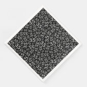 35. Age Random Number Pattern Schwarz/Weiß Serviette (Ecke)