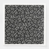 35. Age Random Number Pattern Schwarz/Weiß Serviette (Vorderseite)