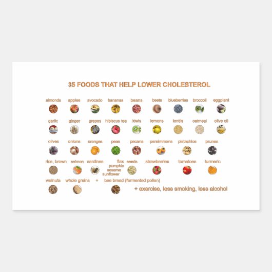 35 Beste Lebensmittel zur Senkung des Cholesterins Rechteckiger Aufkleber (Vorderseite)