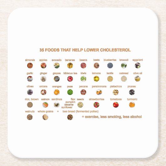 35 Beste Lebensmittel zur Senkung des Cholesterins Rechteckiger Pappuntersetzer (Vorderseite)