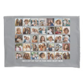 35 Foto Collage Grid - 1 Textbox - grau weiß Kissenbezug (Vorderseite)