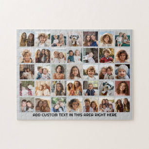 35-Foto-Collage-Raster - 1 Textfeld - grau weiß Puzzle