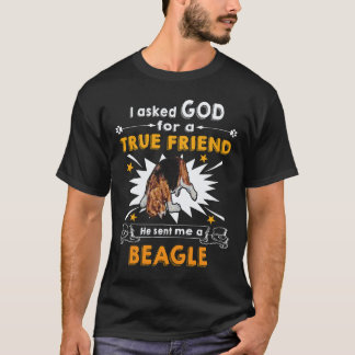 35 Fragte Gott - Wahrer Freund - Ein Beagle T-Shirt