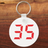 35 fünfunddreißig rote Wecker digitale Nummer Schlüsselanhänger (Vorderseite)