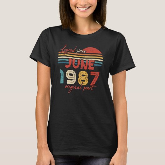 35 Geburtsdatum seit Juni 1987 Original Teil T-Shirt (Vorderseite)