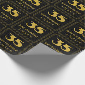 35. Geburtstag - Art Deco Inspiriert Look "35" & N Geschenkpapier (Ecke)