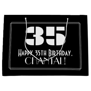 35. Geburtstag ~ Art Deco Inspiriert Look "35" + N Große Geschenktüte