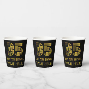 35. Geburtstag: Art Deco Inspiriert Look "35" & Na Pappbecher