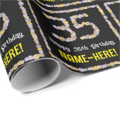 35. Geburtstag: Blumennummer, Individuelle Name, B Geschenkpapier (Rolleneckpunkt)