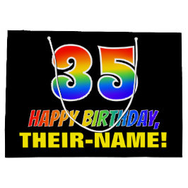 35. Geburtstag: Bold, Fun, Simple, Rainbow 35 Große Geschenktüte