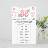 35. Geburtstag Dieses oder jenes Spiel (Stehend Vorderseite)