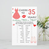 35. Geburtstag Dieses oder jenes Spiel (Stehend Vorderseite)