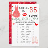 35. Geburtstag Dieses oder jenes Spiel (Vorne/Hinten)