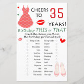 35. Geburtstag Dieses oder jenes Spiel (Vorderseite)