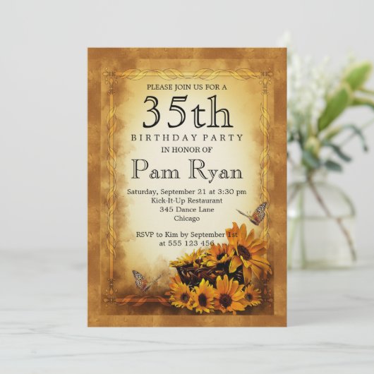 35. Geburtstag Einladung (Stehend Vorderseite)