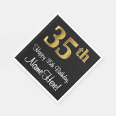 35. Geburtstag ~ Elegante Luxuriöse Imitate Gold L Serviette (Ecke)