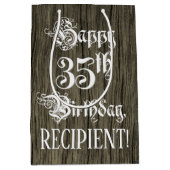 35. Geburtstag: Extravagant, Imitate Holzsehen + I Mittlere Geschenktüte (Vorderseite)