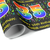 35. Geburtstag: Farbige Musiksymbole, Regenbogen 3 Geschenkpapier (Rolleneckpunkt)