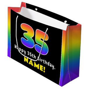 35. Geburtstag: Farbiger Regenbogen # 35, Individu Große Geschenktüte