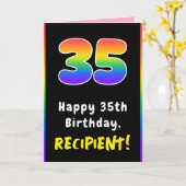 35. Geburtstag: Farbiger Regenbogen # 35, Individu Karte (Gelbe Blume)