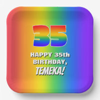 35. Geburtstag: Farbiges, lustiges Regenbogenmuste