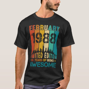 35. Geburtstag Februar 1988 35 Jahre alt sein T-Shirt