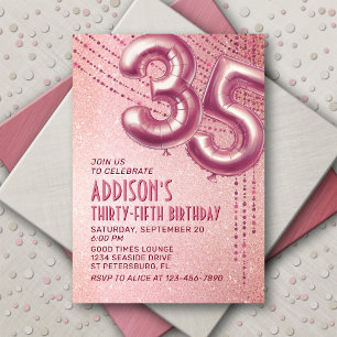 35. Geburtstag Frauen Rose Gold Einladung