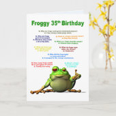 35. Geburtstag, Frosch Jokes Karte (Gelbe Blume)