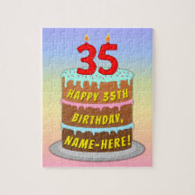 35. Geburtstag: Fun Cake and Candles + Individuell