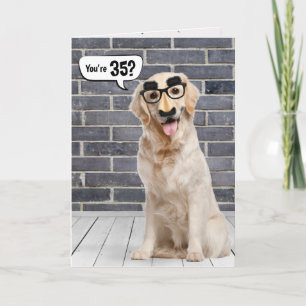 35. Geburtstag Funny Golden Retriever Card Karte
