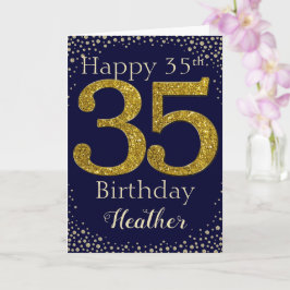 35. Geburtstag Goldener Glitzer Karte